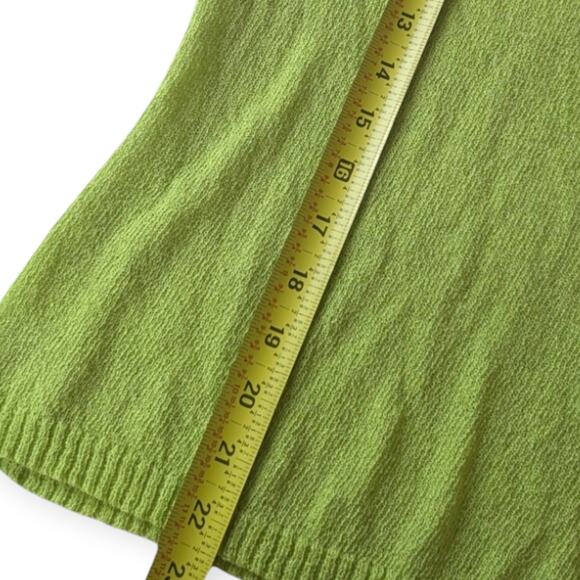 ALBERTO MAKALI Embellished V-Neck Sweater with puff sleeves ~ Lime Chartreuse - Picture 3 of 5